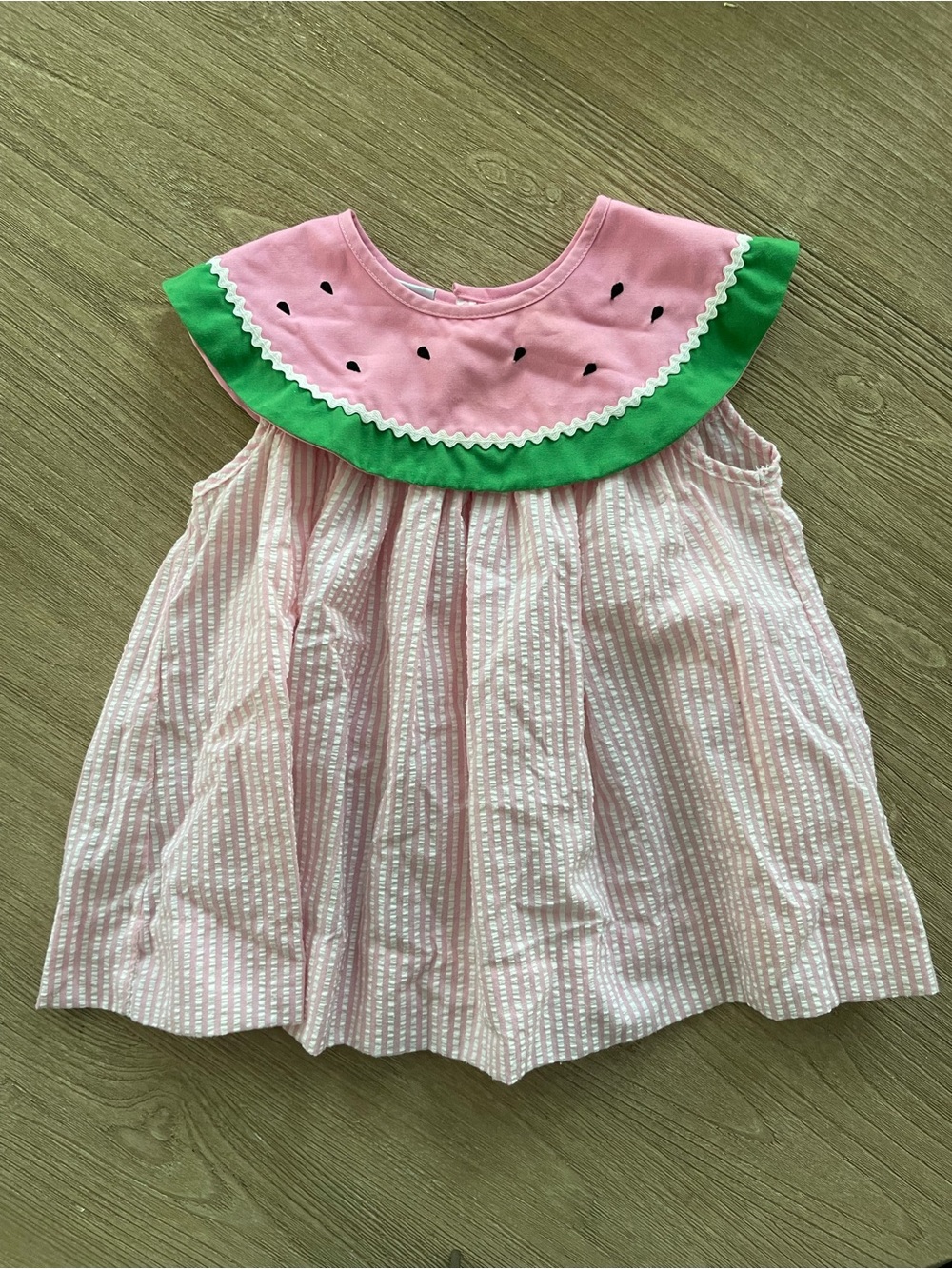 Vintage Baby Crest Watermelon Seersucker Dress | Size 18M 🍉